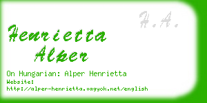 henrietta alper business card